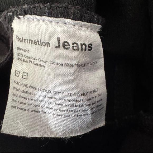 Reformation Women’s 27 Black Mid Rise Skinny Jeans Organic Cotton Sustainable - Picture 13 of 13